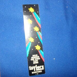 Vintage Taylor's Bookstores Paper Bookmark - 1987 - Texas